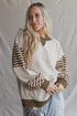 Striped Colorblock Patchwork Drop Shoulder Sweatshirt